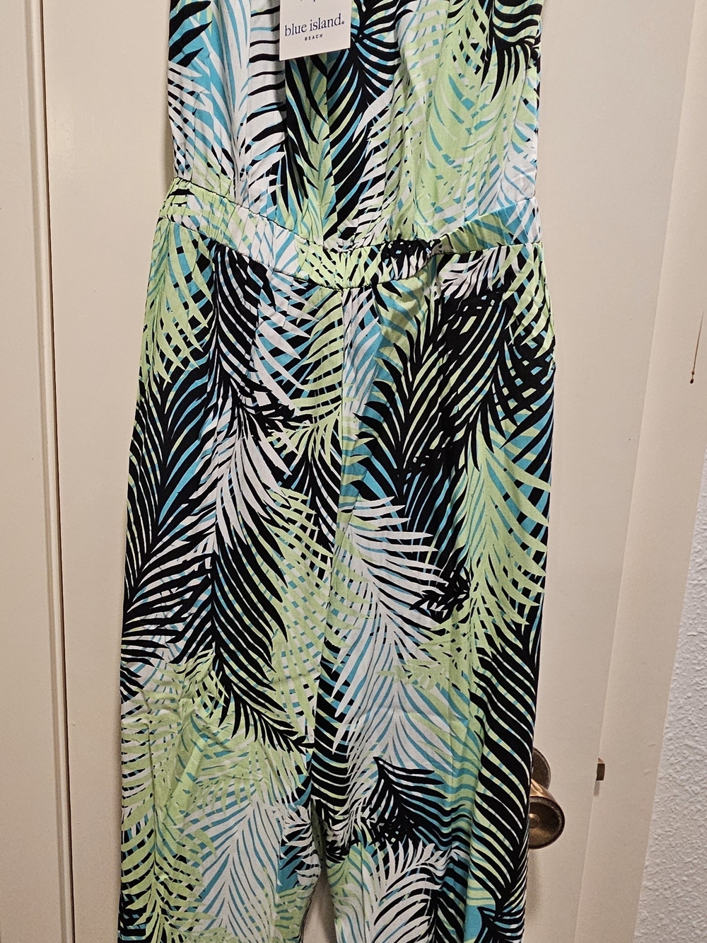 Blue Island Green & Black Palm-Print Women’s Skirt